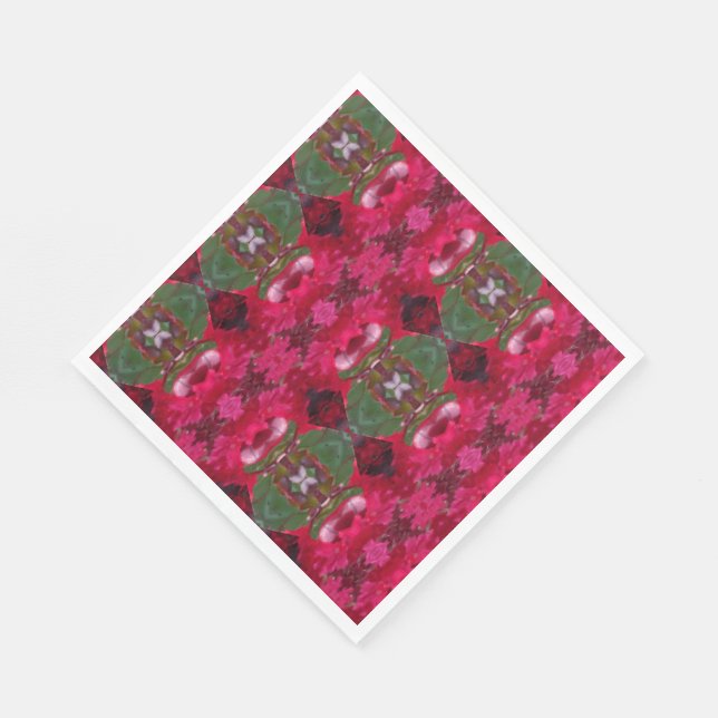 Weihnachtsfarben Kaleidoskop Serviette (Ecke)