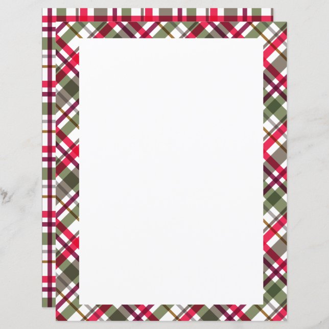 Weihnachtsfarben Kariert Blank (Vorne/Hinten)