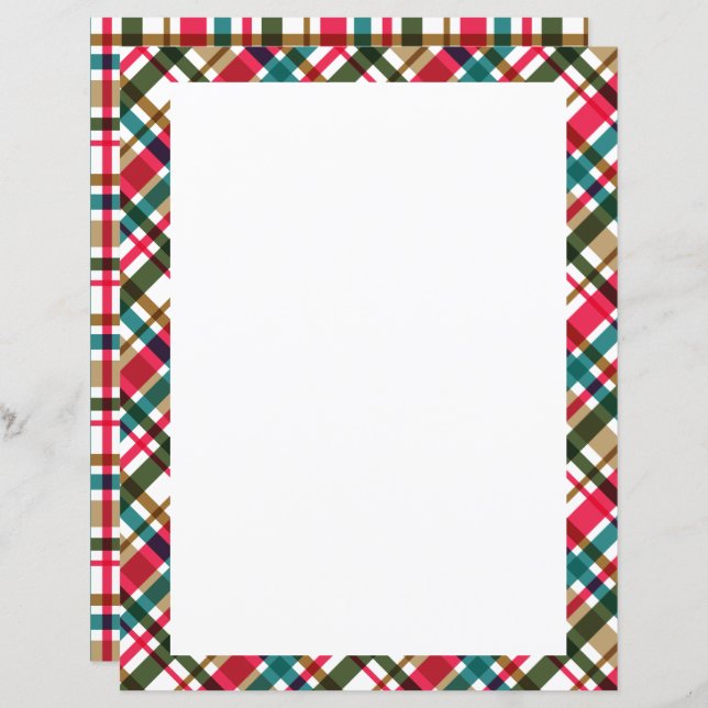 Weihnachtsfarben Kariert Blank (Vorne/Hinten)