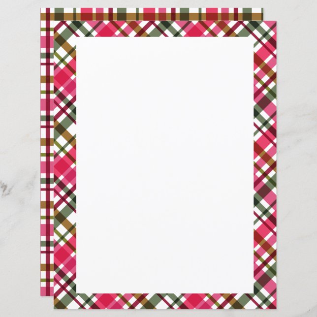 Weihnachtsfarben Kariert Blank (Vorne/Hinten)