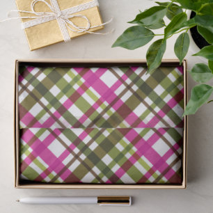 Weihnachtsfarben Kariert Rosa Grün Seidenpapier