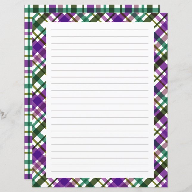 Weihnachtsfarben Karierte Linien (Vorne/Hinten)