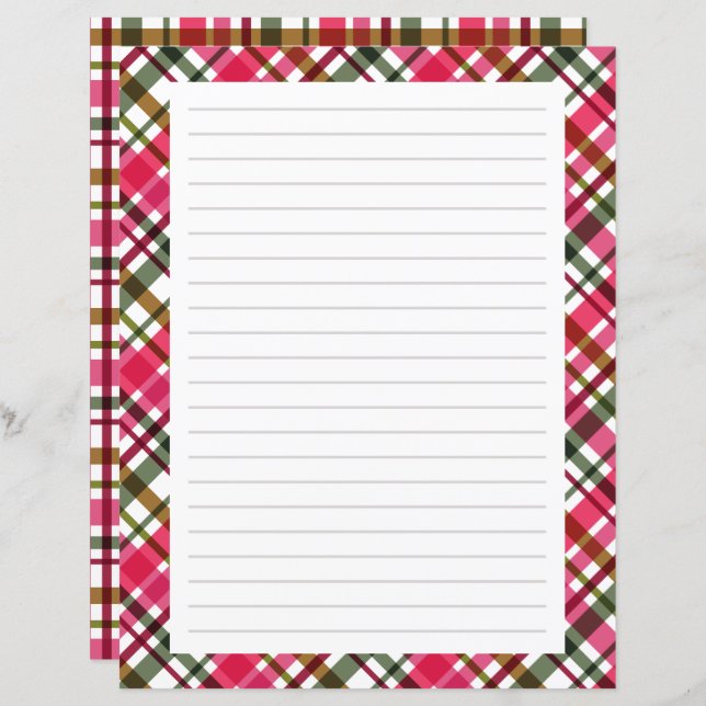 Weihnachtsfarben Karierte Linien (Vorne/Hinten)
