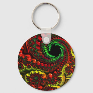 Weihnachtsfarben Mandelbrot Tastenring Schlüsselanhänger