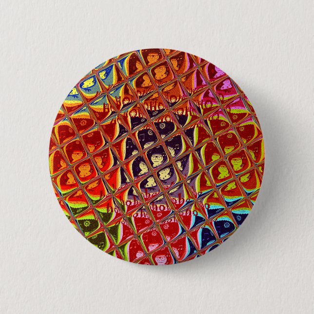 Weihnachtsfarben Snow Santa HoHoho Pop Ar Button (Vorderseite)