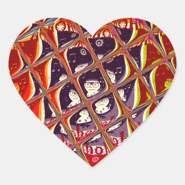 Weihnachtsfarben Snow Santa HoHoho Pop Ar Herz-Aufkleber (Vorderseite)