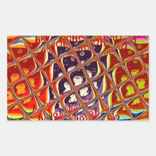 Weihnachtsfarben Snow Santa HoHoho Pop Ar Rechteckiger Aufkleber