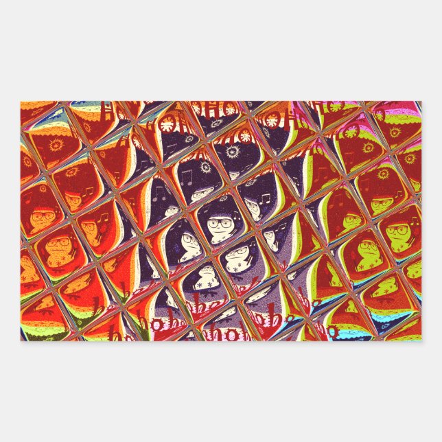 Weihnachtsfarben Snow Santa HoHoho Pop Ar Rechteckiger Aufkleber (Vorderseite)