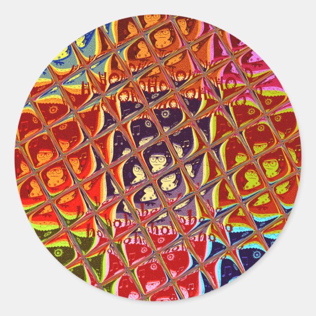 Weihnachtsfarben Snow Santa HoHoho Pop Ar Runder Aufkleber (Vorderseite)