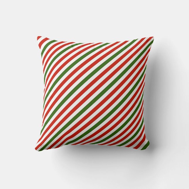 Weihnachtsfarben Streifen Kissen (Rückseite)
