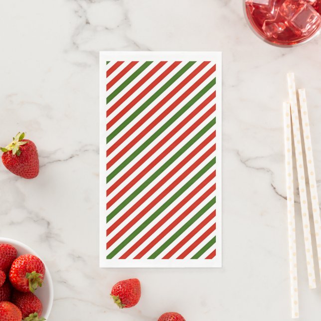 Weihnachtsfarben Streifen, Serviette (Beispiel)