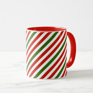 Weihnachtsfarben Streifen Tasse