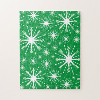 Weihnachtsfarben und Schneeflocken Puzzle