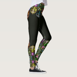 Weihnachtsfarbene Ornamente Feiertage Schwarz Leggings