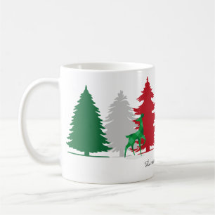 Weihnachtsfarbige Bäume Kaffeetasse