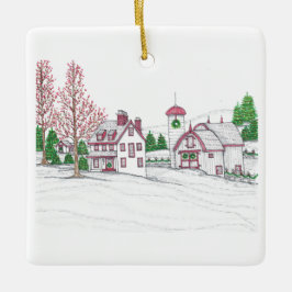 Weihnachtsfarm-Schmuck Keramikornament