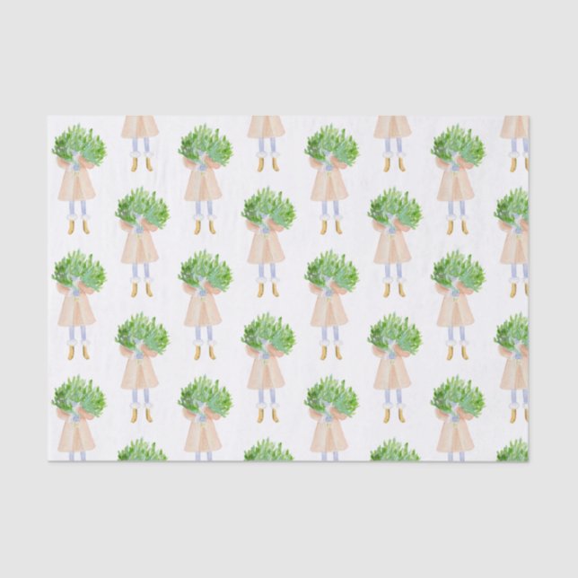 Weihnachtsfashion Girl Tissue Seidenpapier (Vorderseite)