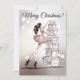 Weihnachtsfashion Illustration Card Einladung