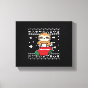 Weihnachtsfaultier Classic T-Shirt Leinwanddruck