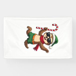 Weihnachtsfaultier-Elf-Peppermint-Candy-Cane-Shirt Banner
