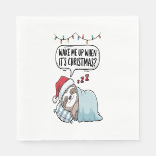 Weihnachtsfaultier schlafende Feiertage Serviette