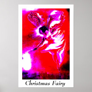 Weihnachtsfee festlich rot poster