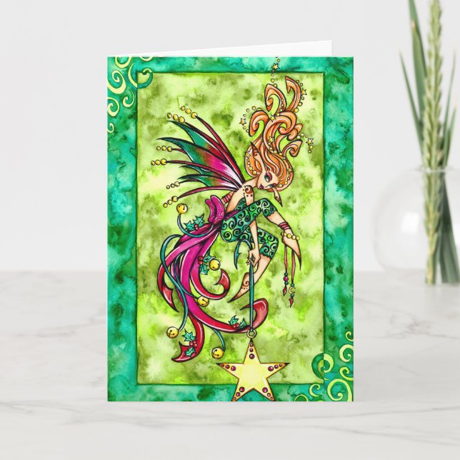 Weihnachtsfee-Karte Feiertagskarte (Vorderseite)