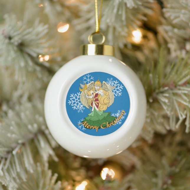 Weihnachtsfee  keramik Kugel-Ornament (Baum)