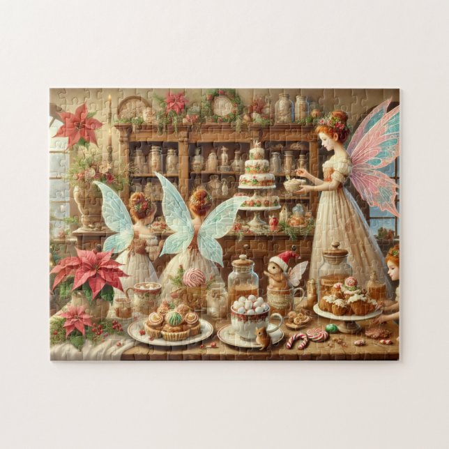 Weihnachtsfee-Küche-Feiertagsbacken-Feen Puzzle (Horizontal)