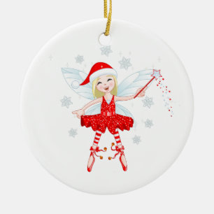 Weihnachtsfee-Ornament Keramik Ornament