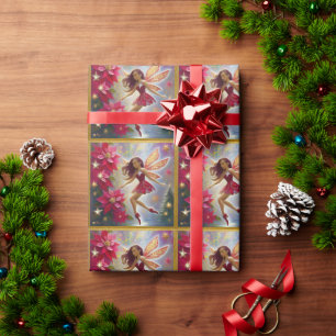 Weihnachtsfeen-Sammlung - Hellbraunes Haar Geschenkpapier