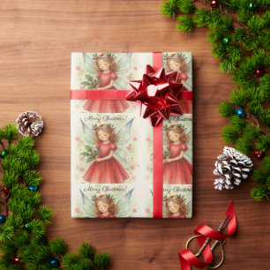 Weihnachtsfeen-Wasserfarbenkunst Geschenkpapier