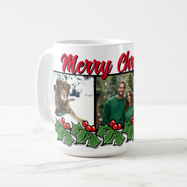 Weihnachtsfeier 3 Foto personalisieren Kaffeetasse (Vorderseite Links)