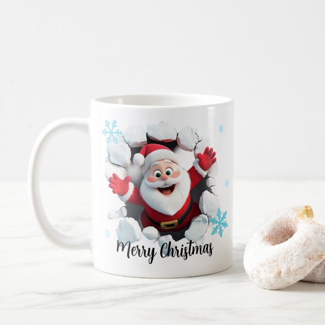 Weihnachtsfeier 3D-Tasse Kaffeetasse (Mit Donut)