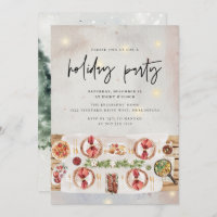 Weihnachtsfeier Abendessen Moderne Wasserfarbe