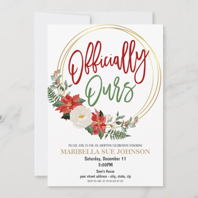 Weihnachtsfeier Adoption Einladung (Vorderseite)