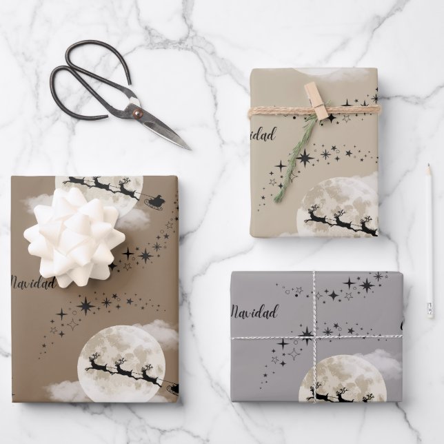 Weihnachtsfeier an Weihnachten Geschenkpapier Set (Vorderseite)