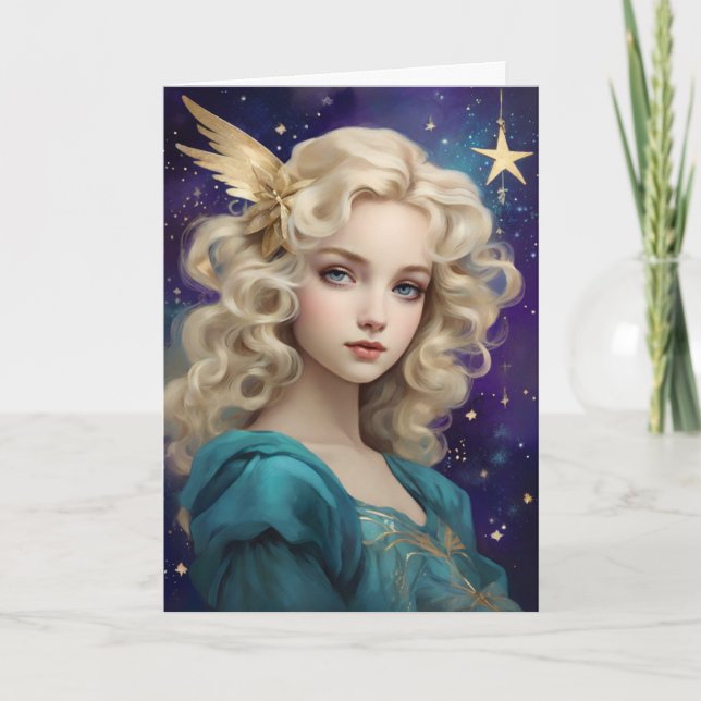 Weihnachtsfeier Angel Custom Message Karte (Vorderseite)