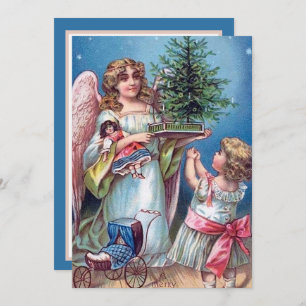 Weihnachtsfeier Angel Mädchen fühlen Stimmung Mitteilungskarte