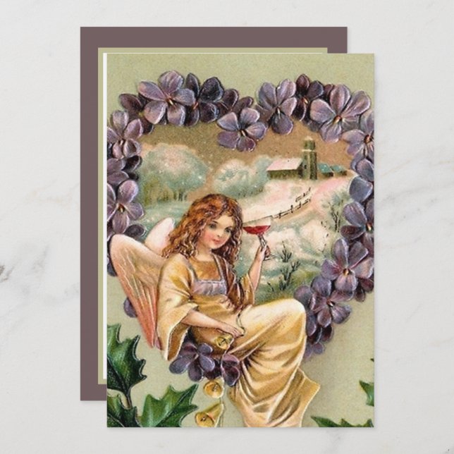 Weihnachtsfeier Angel verleihen Stimmung Mitteilungskarte (Vorne/Hinten)