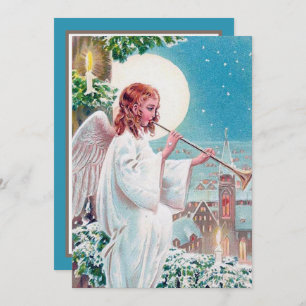 Weihnachtsfeier Angel verleihen Stimmung Mitteilungskarte