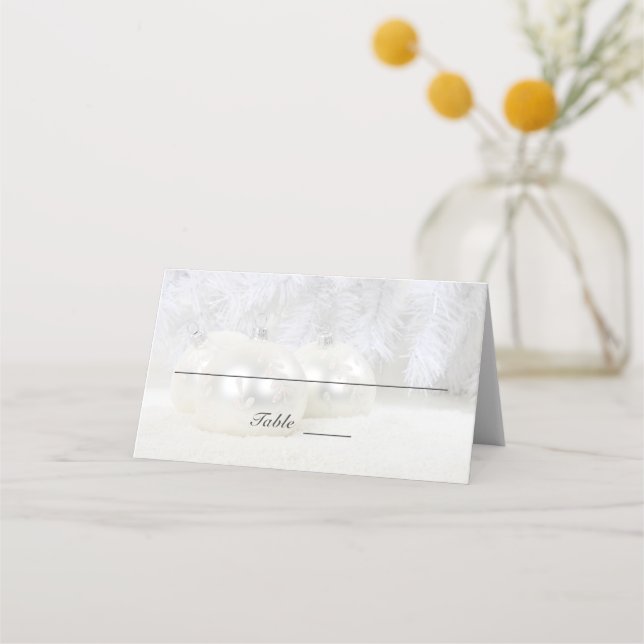 Weihnachtsfeier | Angepasste geklappte Daten Platzkarte (Vorderseite)