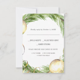 Weihnachtsfeier | Aquarellfarbenes UAWG mit Essens RSVP Karte