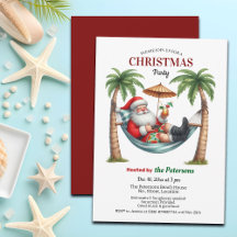 Weihnachtsfeier auf einer tropischen Insel mit San