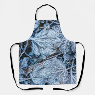 Weihnachtsfeier Blaue Blätter Schnee Feiertage Win Schürze