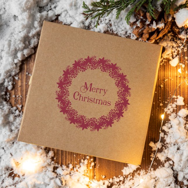 Weihnachtsfeier Botanische Holly & Poinsettias Gummistempel (Von Creator hochgeladen)