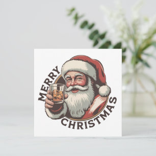 Weihnachtsfeier Bourbon Party Whiskey Liebhaber Feiertagskarte