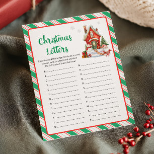 Weihnachtsfeier Buchstaben Spiel Feiertagskarte