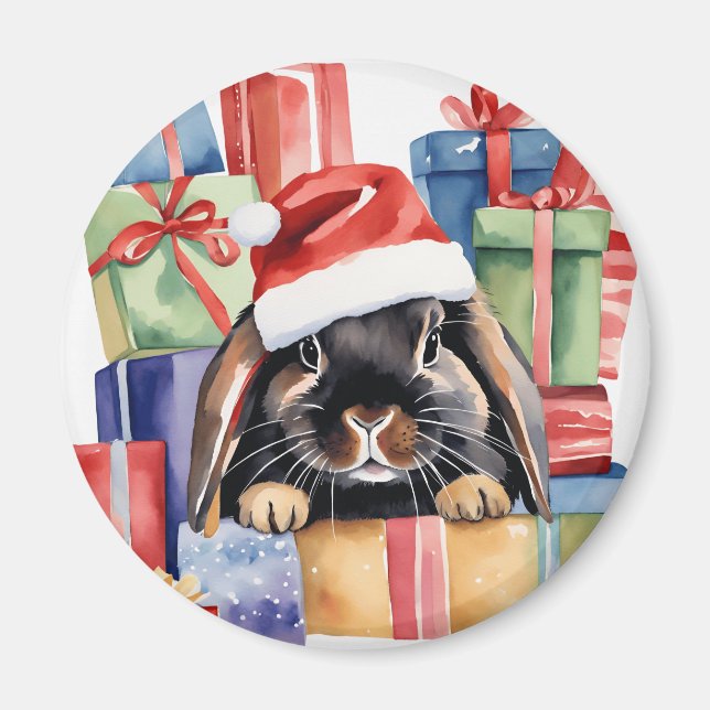 Weihnachtsfeier Bunny Rabbit Magnet (Vorne)
