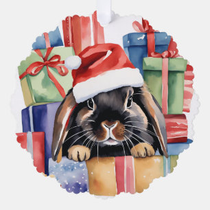 Weihnachtsfeier Bunny Rabbit Ornament Karte